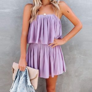 Purple Pleated Romper